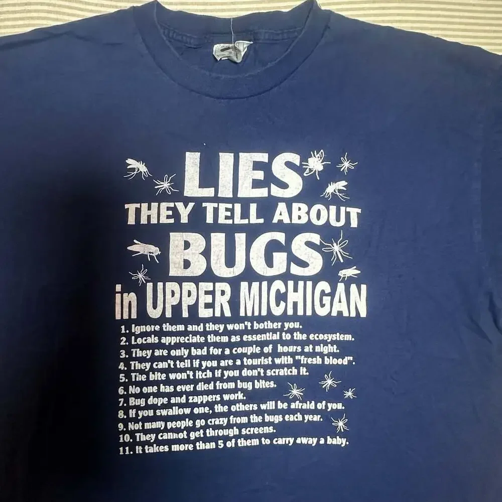 Gildan Upper Michigan Lies About Bugs T-Shirt